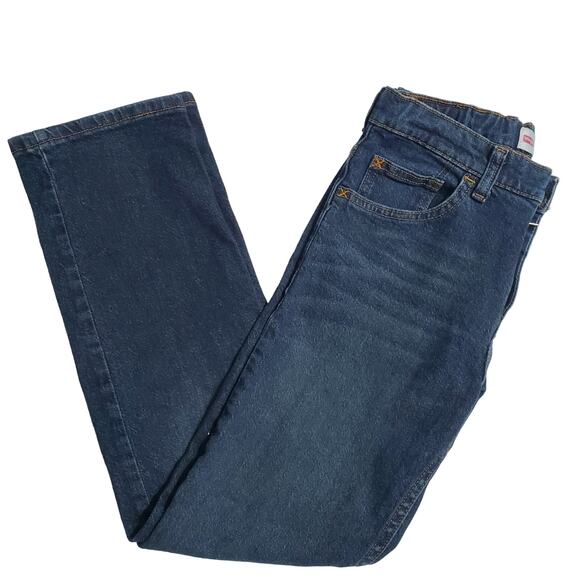 Wrangler Classic Straight Dark Wash Blue Jeans Adjustable Waist Boys Size 12 Reg - Picture 1 of 10